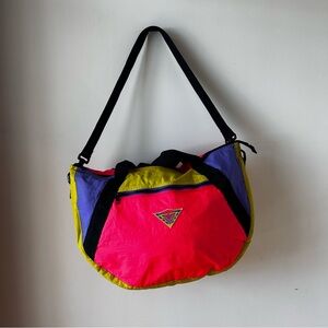 Gitano Colorblock Gym Bag Yellow Purple Pink Neon 90s Vintage